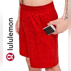 lululemon athletica Men's Heathered Red Athletic Shorts